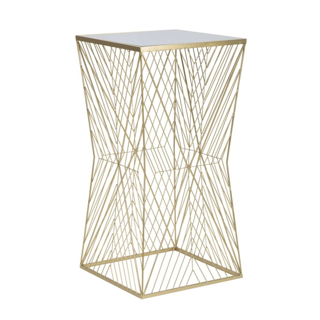 Tavolino VKH594, Oro, Metallo, 50x50x100 cm