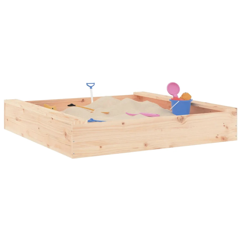Sabbiera con Sedute Quadrata in Legno Massello di Pino 825030