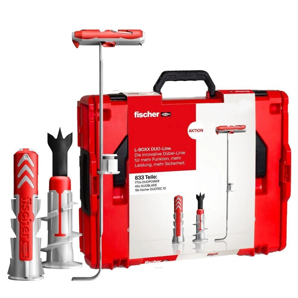 Fischer 558626 L-BOXX Set di Tasselli 833 pz Diametri 6 8 10 mm Lunghezze 30 40 50 65 80 mm colore Rotondo