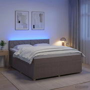 Letto box spring con materasso Tortora 180 x 200 cm Tessuto 3452999
