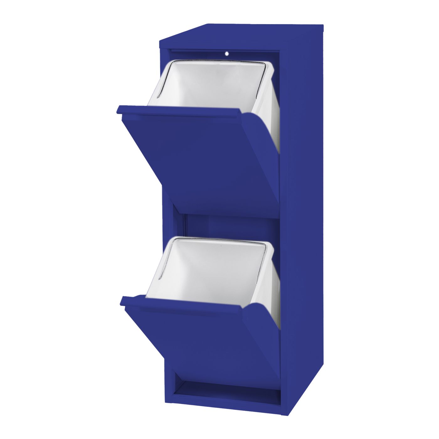 Cestino per la raccolta differenziata a parete 2 x 14L blu notte 03_0010393