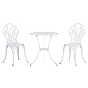Set da Giardino 3 Pezzi in Alluminio con Sedie e Tavolino ¨C Zephmum ¨C Bianco
