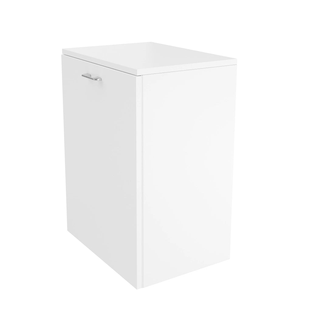 Scrivania Pieghevole Multifunzionale con Armadio ¨C MINIMAL ¨C Legno Bianco, 2 Vani, 126x55x75