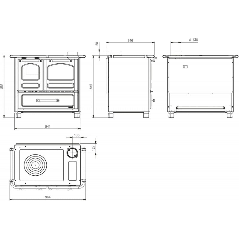 Cucina a Legna Family 4,5 Bianca Nordica Mod. 7014003