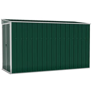 Capanno Giardino a Parete-Casetta da Giardino Verde 118x288x178 cm Acciaio Zincato