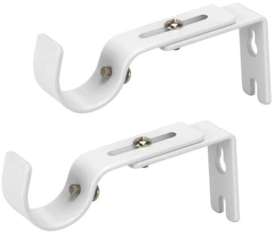 Cassetti per corda da tenda - 2-pack fissaggio regolabile, sostegni corda da tenda per 1 pollice (Bianco)