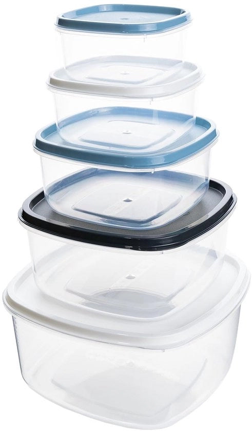 Contenitori in plastica, 220 ml, 350 ml, 600 ml, 1200 ml, 2000 ml, Contenitori alimentari in plastica, BPA libero, compatibile con forno a microonde, lavastoviglie, resistente al congelatore