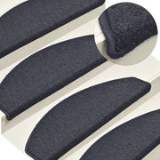 Tappetini per scale 15 pz 65x24x4 cm Grigio scuro e blu Semicircolari Grandi 322365