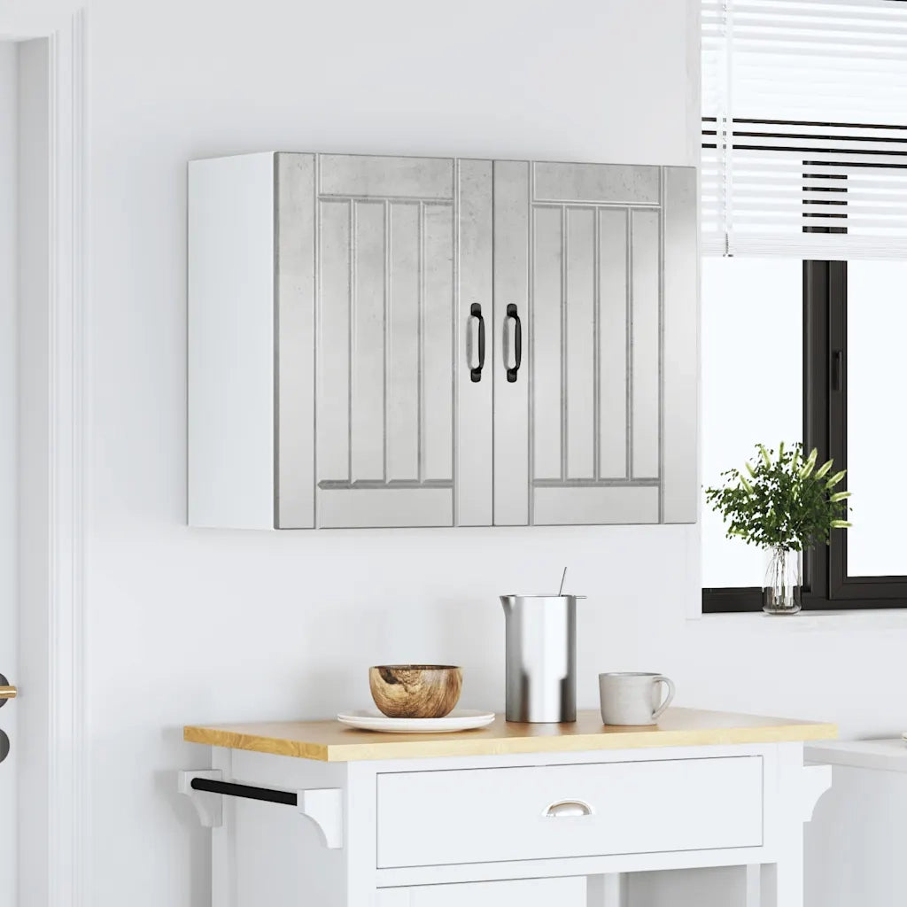Pensile da Cucina-Mobile Cucina da Parete Lucca Grigio Cemento in Legno Multistrato 645088