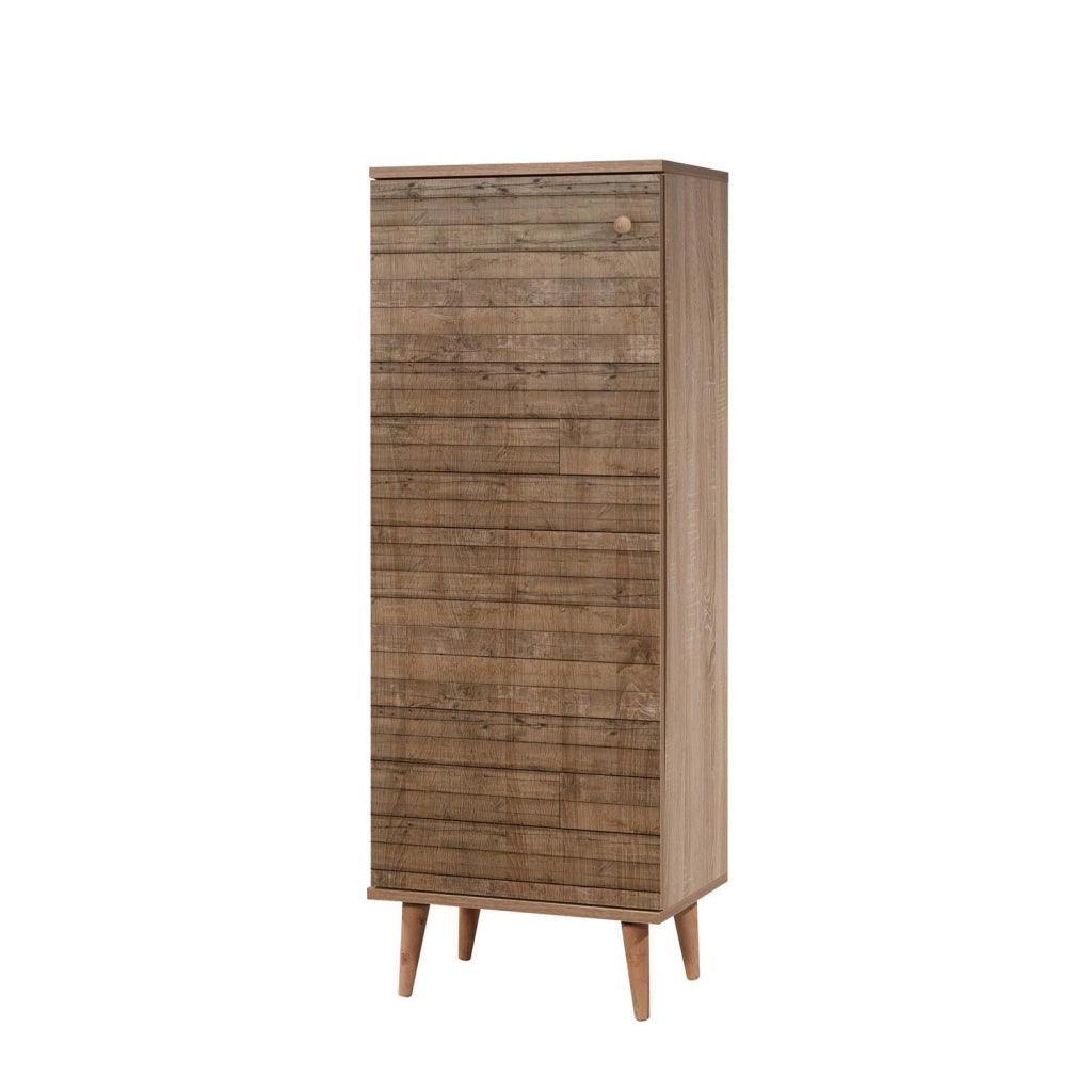 Mobile Portascarpe Dacrydium, Scarpiera 16 Paia, 50x38x135h cm Marrone Quercia
