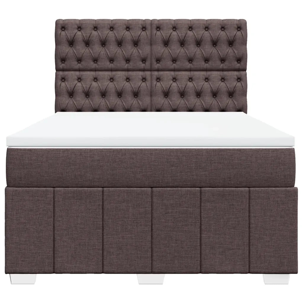 Giroletto a Molle con Materasso Marrone Scuro 140x190cm Tessuto 3291673
