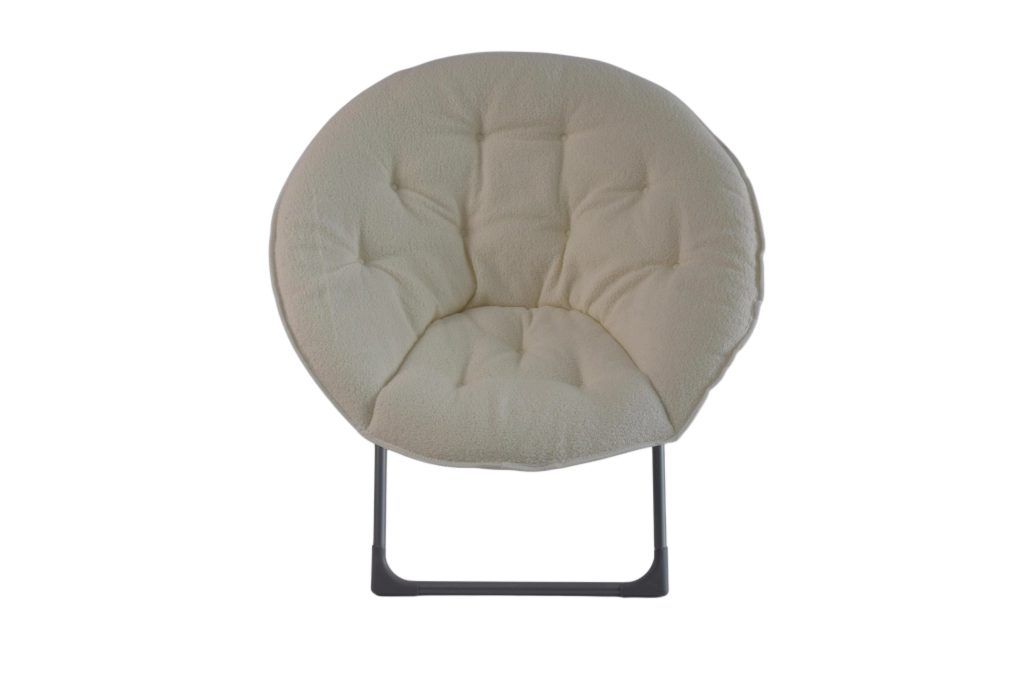 Poltrona Pieghevole a Disco in Lana ¨C MINIMAL ¨C Beige, Morbida, Soggiorno