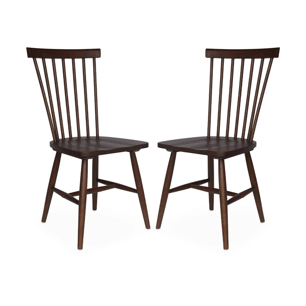Set 2 sedie da pranzo in legno, impilabili stile vintage, marrone