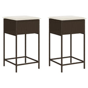 Sgabelli da Bar con Cuscini 2 pz Marroni in Polyrattan CFW6215272