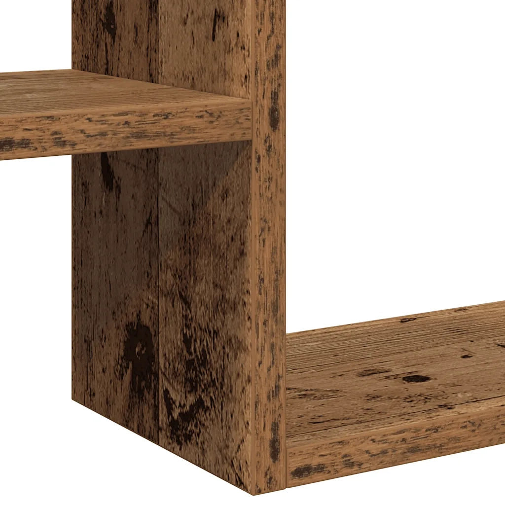 Mensole a Cubo Muro 2 pz Legno Antico 50x15x50 cm in Truciolato 856604