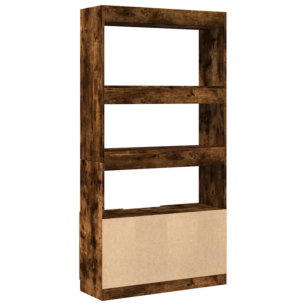 Credenza-Buffet-Armadio da cucina Rovere Fumo 92x33x180 cm in Legno Multistrato