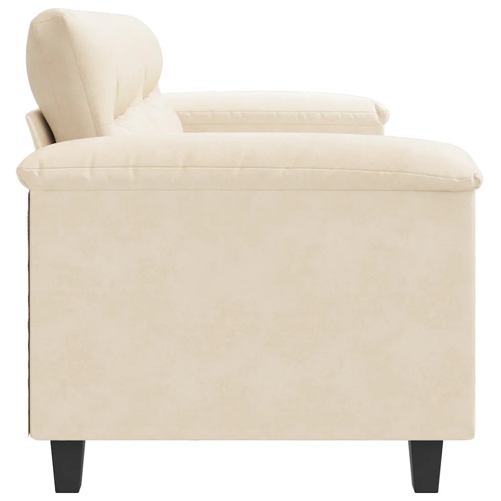 Divano a 2 Posti Beige 140 cm in Tessuto Microfibra 359566