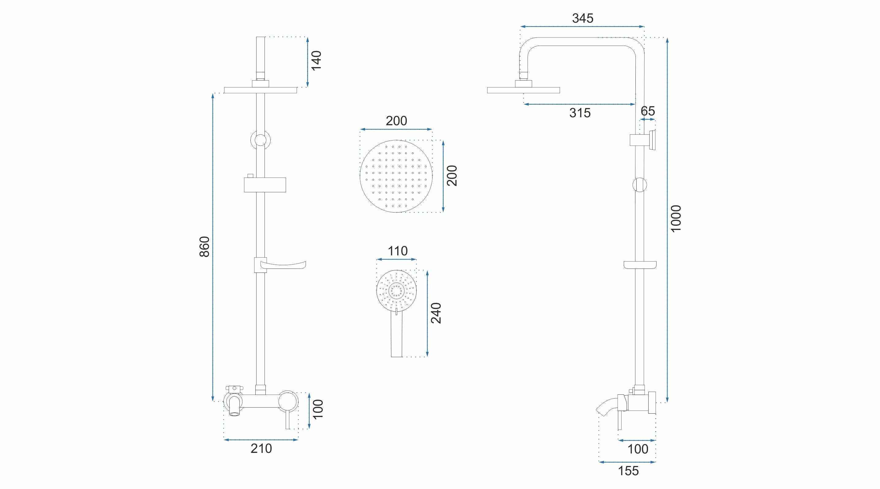 Set Doccia Da Incasso Luis Chrome