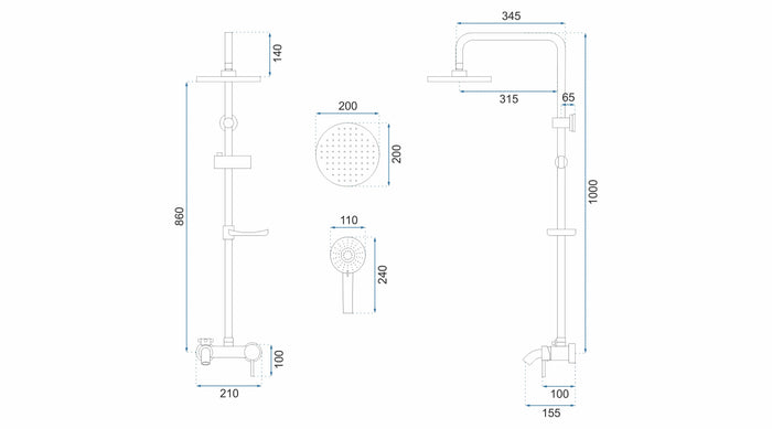 Set Doccia Da Incasso Luis Chrome