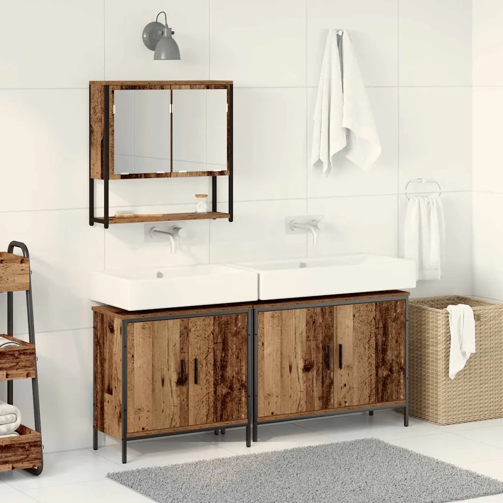 Set di mobili per il bagno 3 pcs Marrone Legno multistrato 3334364