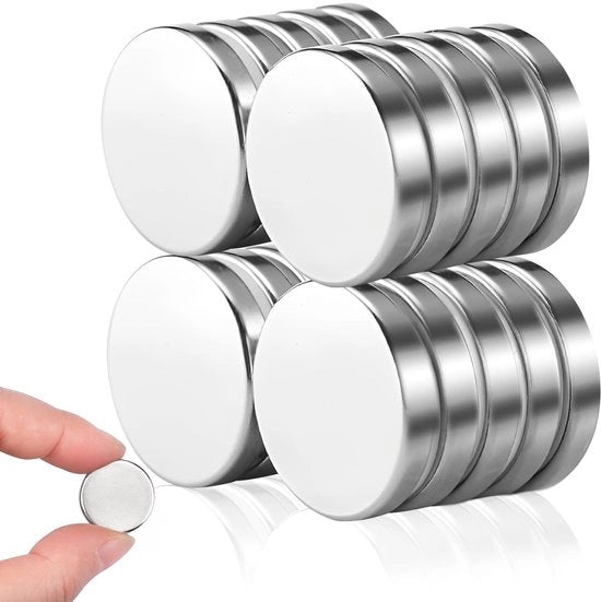 Pacco di 20 magneti neodymium, rotondi, 20 x 3 mm, forti magneti piani, piccoli magneti rotondi, magneti neodymium extra forti rotondi, magneti piani, magneti neodymium piano per lavagne, frigoriferi, whiteboard