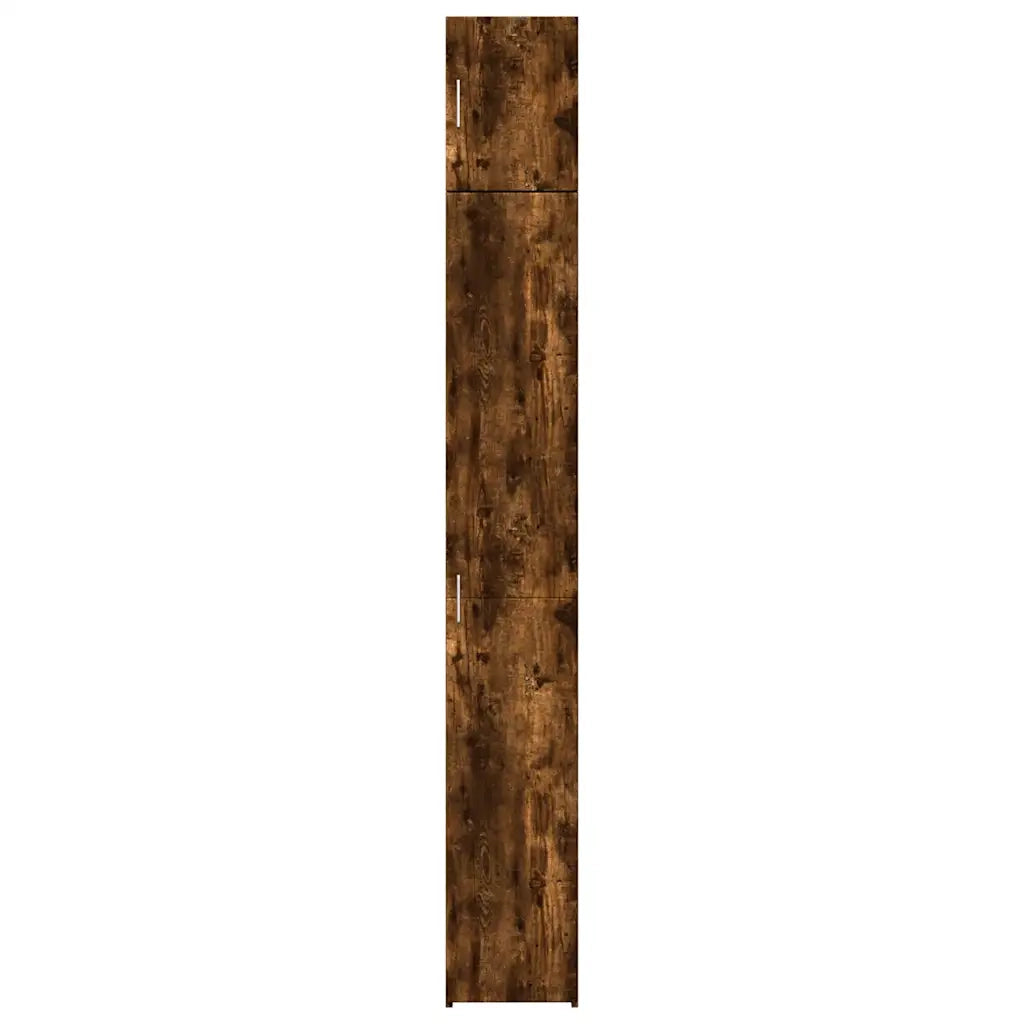 Mobile contenitore sottile e compatto 30 x 42,5 x 225 cm spazio ottimizzato stile contemporaneo legno composito finitura rovere affumicato 02_0055550