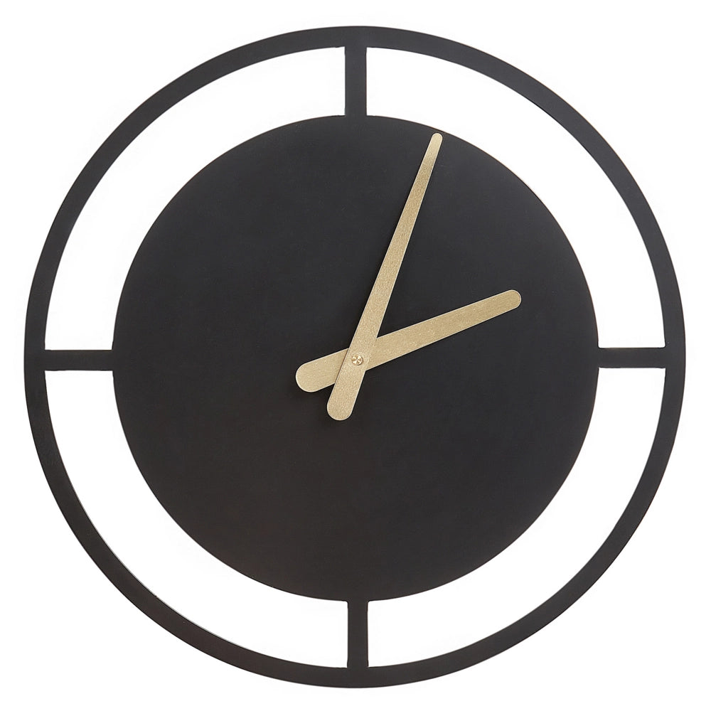 Orologio da parete in acciaio nero ⌀ 40 cm Design moderno e minimalista senza numeri Arredamento per il soggiorno