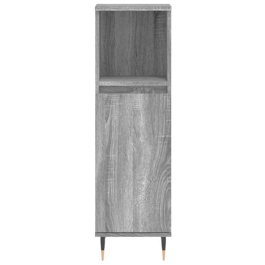 Set Mobili da Bagno 3 pz Grigio Sonoma in Legno Multistrato 3190219