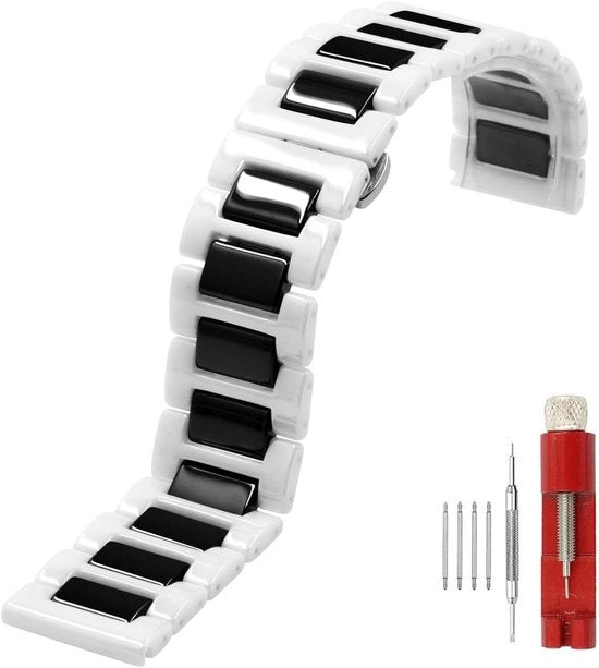 Cinturino orologio ceramico 20 mm 22 mm con vite rapida e chiusura a farfalla