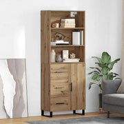 Credenza con Cassetto-Buffet-Armadio da cucina Rovere artigianale 69,5 x 34 x 180 cm 485702