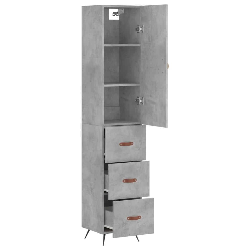 Buffet credenza cassettiera mobiletto mobile contenitore organizer cucina soggiorno salotto alto 34,5 x 34 x 180 cm legno ingegnerizzato grigio 02_0034288