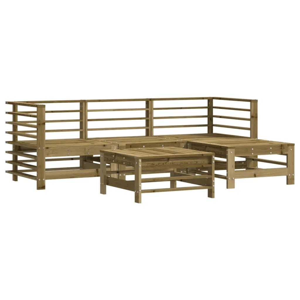 Set Divani da Giardino 5pz con Cuscini Legno Impregnato di Pinocod mxl 124410