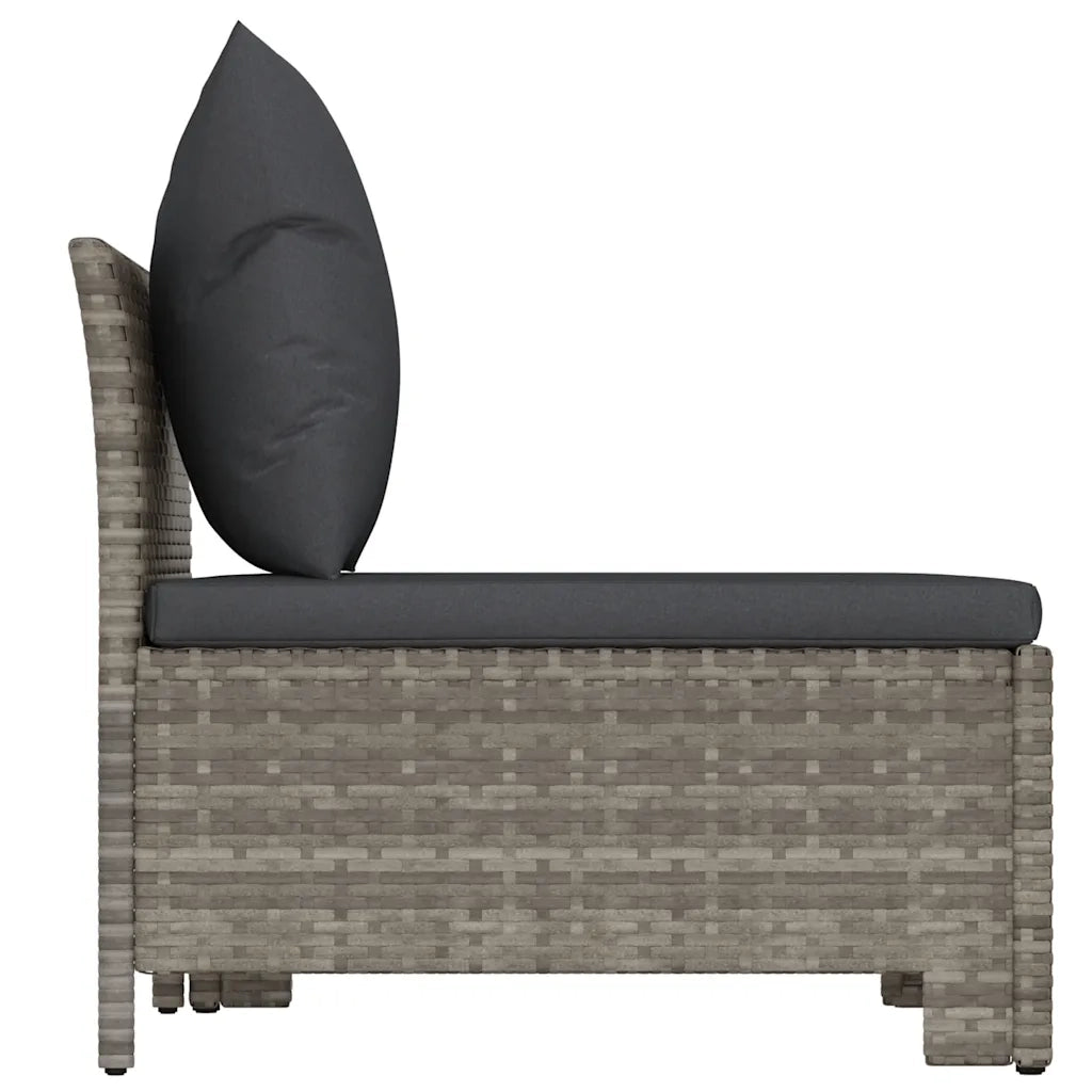 Set da giardino 2 pz | Set Salotto da Giardino con cuscini grigio in polyrattan