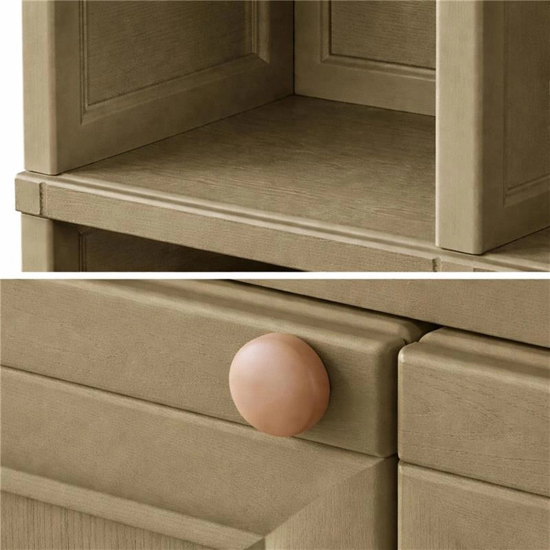ARMADIO IN PLASTICA EFFETTO LEGNO CON 1 MODULO CHIUSO E 2 SCAFFALI APERTI – MOBILE CONTENITORE PER SALOTTO E BALCONE COPERTO
