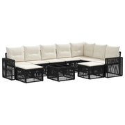 Set Divano da Giardino 10 pcs Nero e Bianco Crema polyrattan 3435313