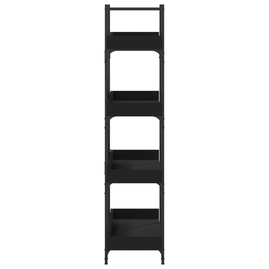 Libreria a 4 Ripiani Nera 100x33x145,5 cm in Legno Multistrato 837692