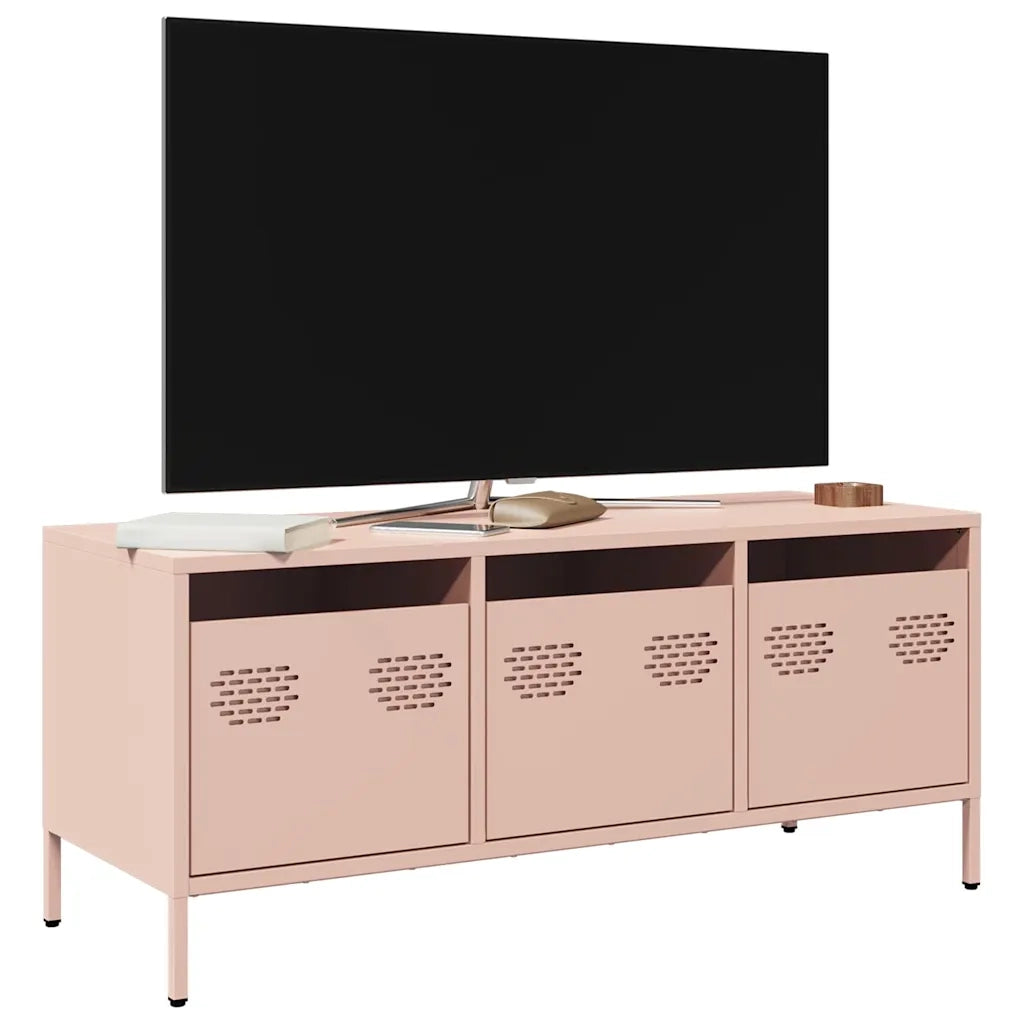 Mobile TV Rosa 101,5x39x43,5 cm in Acciaio Laminato a Freddo 851227