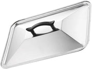 Ovenscala rettangolare con coperchio 68 x 91 cm - Anti-olio - Spatola coperchio - Maniglia ergonomico - In acciaio inossidabile