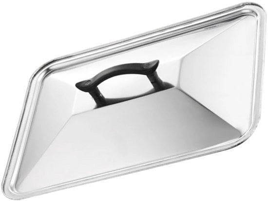 Ovenscala rettangolare con coperchio 68 x 91 cm - Anti-olio - Spatola coperchio - Maniglia ergonomico - In acciaio inossidabile