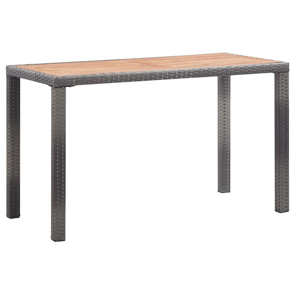 Tavolo Giardino Antracite e Marrone 123x60x74cm Acacia Massello cod mxl 55349