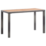 Tavolo Giardino Antracite e Marrone 123x60x74cm Acacia Massello cod mxl 55349