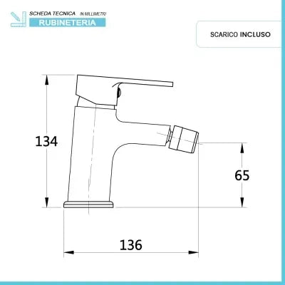 Set miscelatori lavabo e bidet cromati con piletta automatica Prima