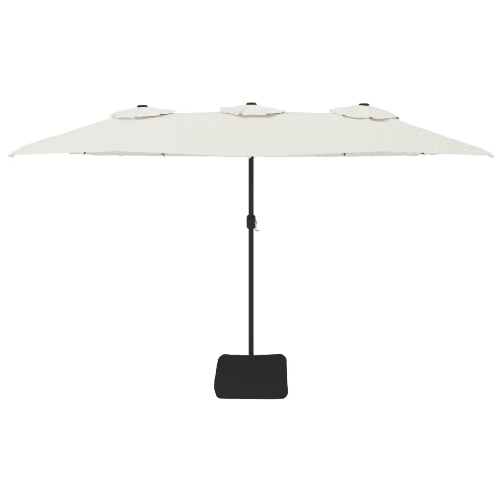 Ombrellone a Doppia Testa con LED Bianco Sabbia 449x265 cm 362953