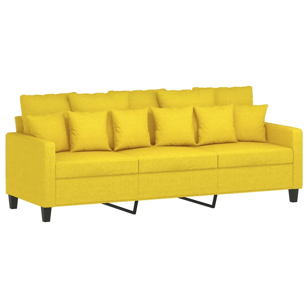 Set di Divani 2 pz con Cuscini Giallo Chiaro in Tessuto 3201669