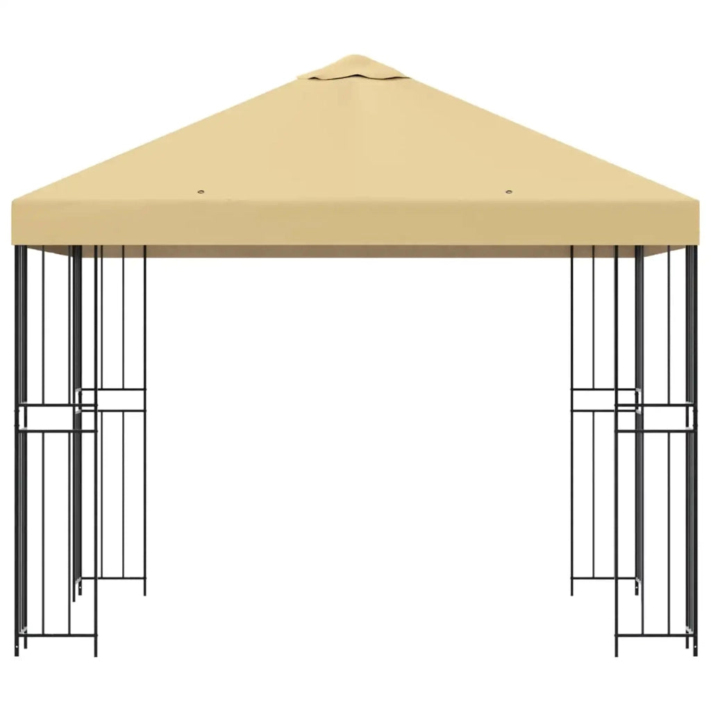 Gazebo 3 x 3 m Crema Poliestere e Acciaio 190 gsm