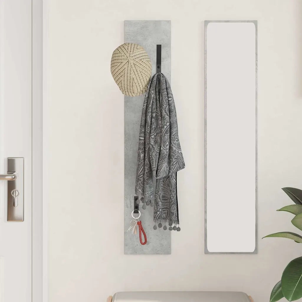 Appendiabiti a muro A parete Grigio cemento 20 x 1,5 x 100 cm 874462