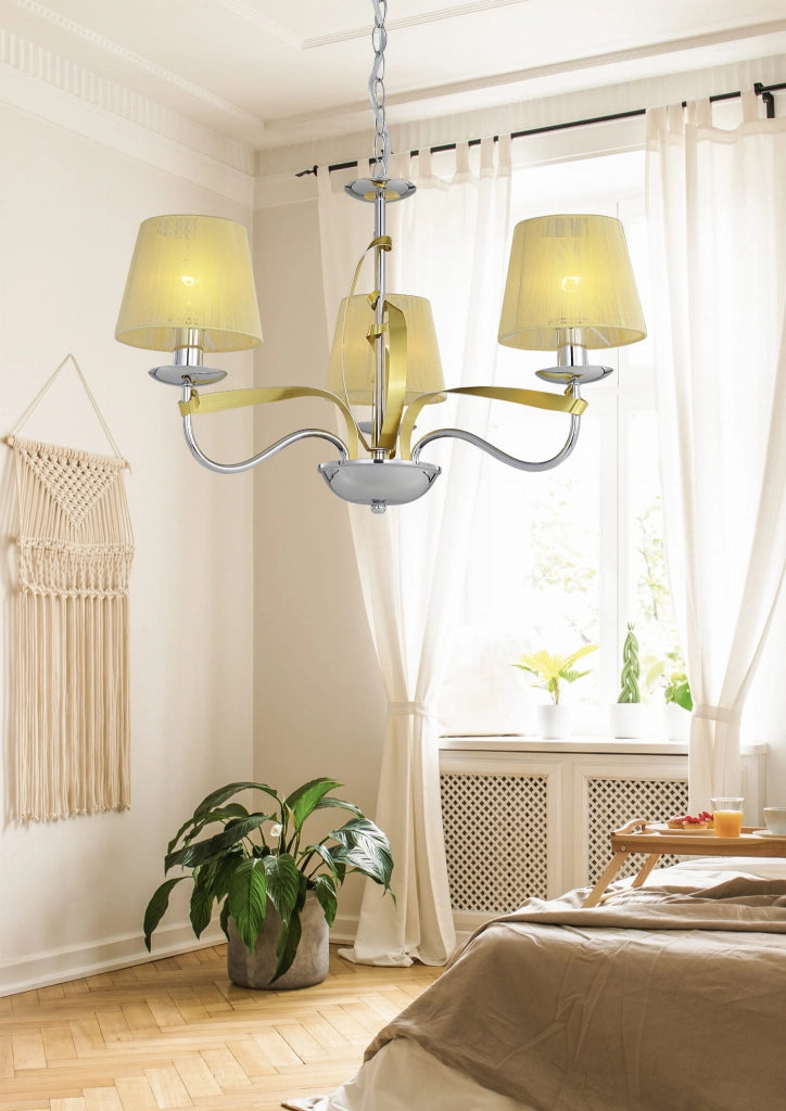 Lampadario a sospensione Candellux Diva 3xE14 cromo