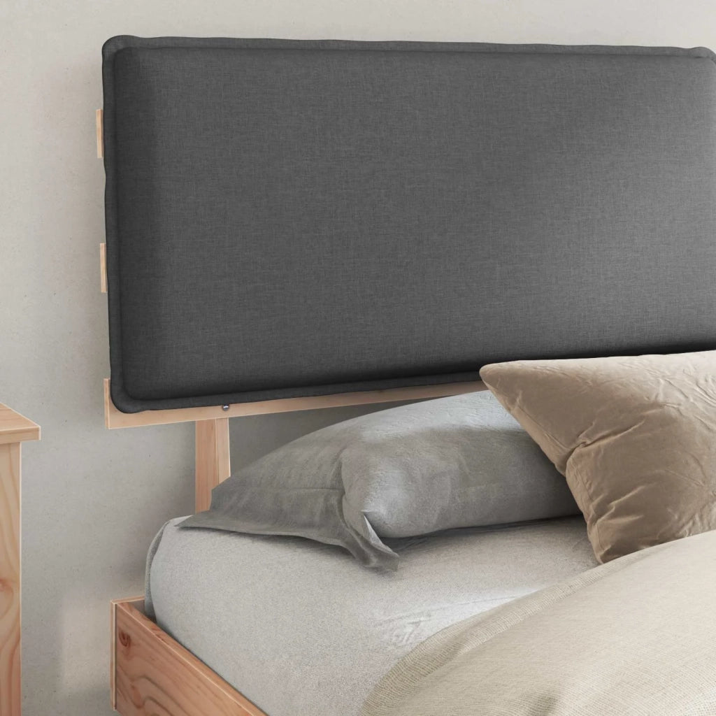 Letto con Testiera Rivestita Grigio scuro 200 x 200 cm