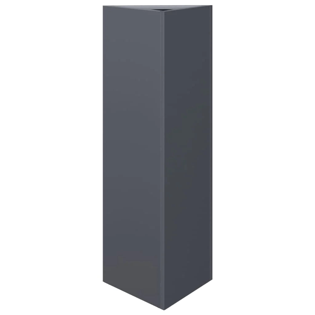 Fioriera rialzata fioriere fioriere giardino terrazze set di 2 triangolari 30 x 26 x 75 cm antracite acciaio 02_0039092