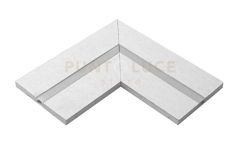 PCALA2- RACCORDO MEDIO A "L" PER PROFILI/STRISCE LED 2 PEZZI PER CARRARA "M"